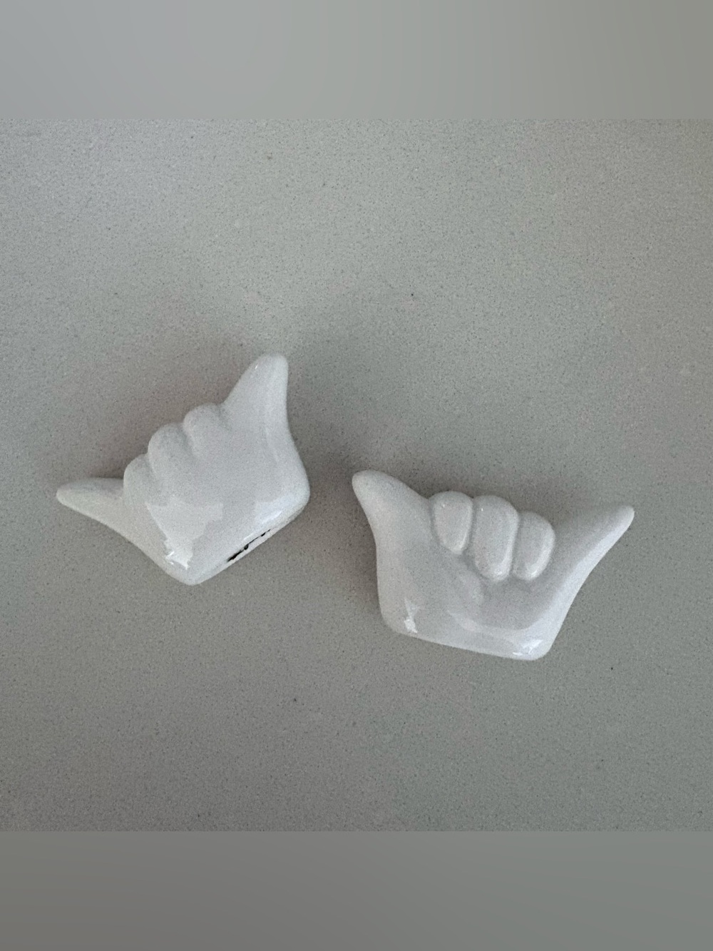White Ceramic Shaka Chopstick rests or mini decor Set